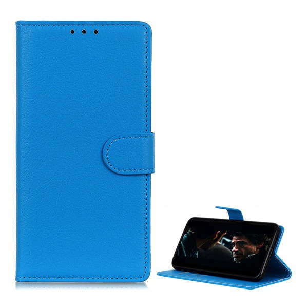 Tok álló, bőr hatású (FLIP, oldalra nyíló, asztali tartó funkció, prémium) VILÁGOSKÉK [Huawei P Smart (2020)] (5996457977567)