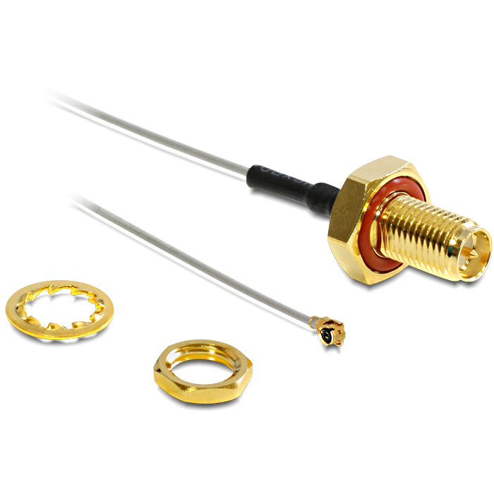 Delock adapter kábel I-PEX > RP-SMA, jack csatlakozó, 100 mm, vízfröccsenés ellen védett (88458) (88458)