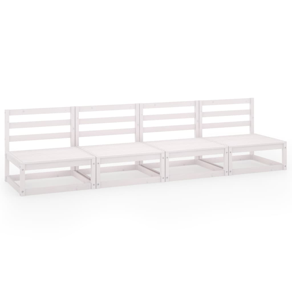 négyszemélyes fehér tömör fenyőfa kerti kanapé (3075340)