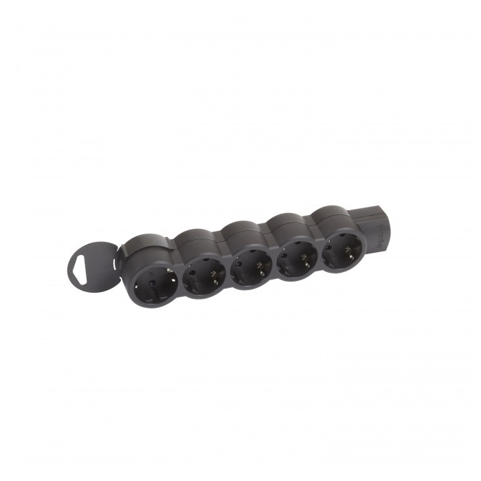 Legrand 695038 230V Elosztó 5 aljzatos kábel nélkül - Fekete (695038)