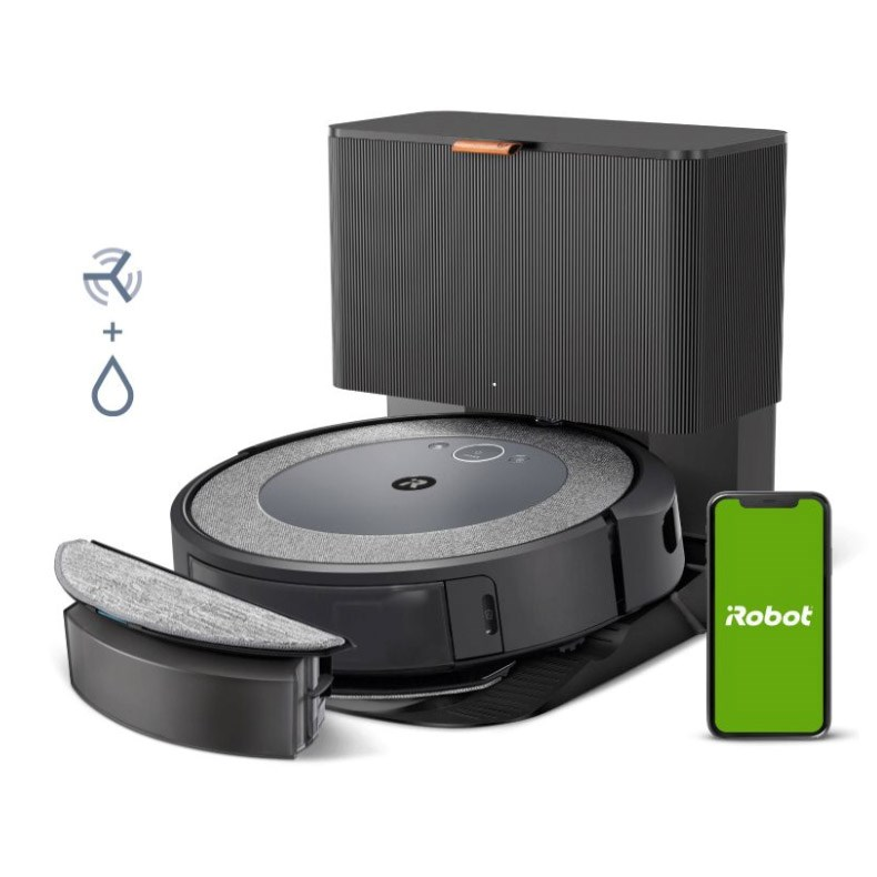 iRobot Roomba Combo i5+ Robotporszívó és Felmosó Multifunkciós Dokkolóval - Fekete/Szürke (I5576)