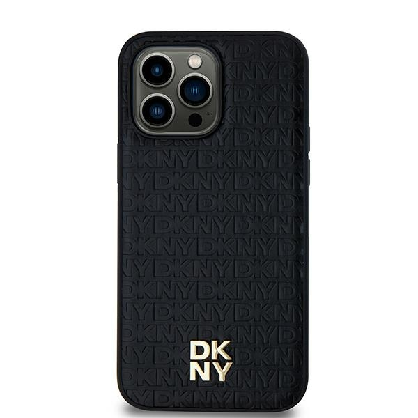 DKNY Samsung S24 / S928 MagSafe Fém LOGO keménykeretes bőr Telefon tok - Fekete (DKHMS24LPSHRPSK)