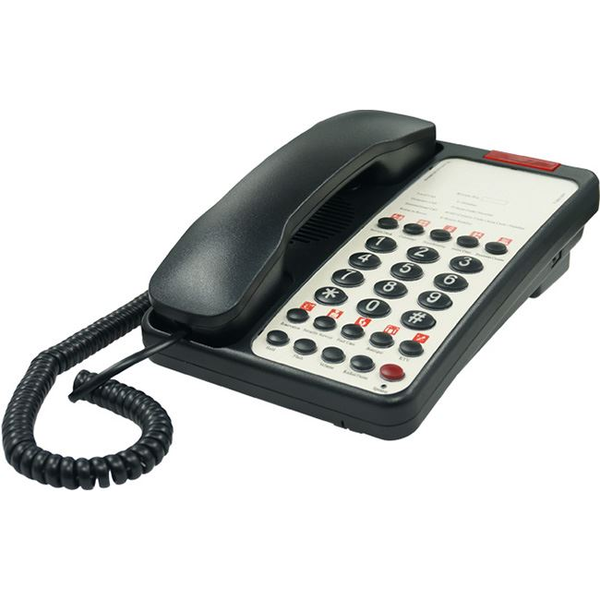 Excelltel CDX-908A fekete Analóg telefon készülék, hotel szobákba, 10 gyors gomb, flash, fekete-fehér