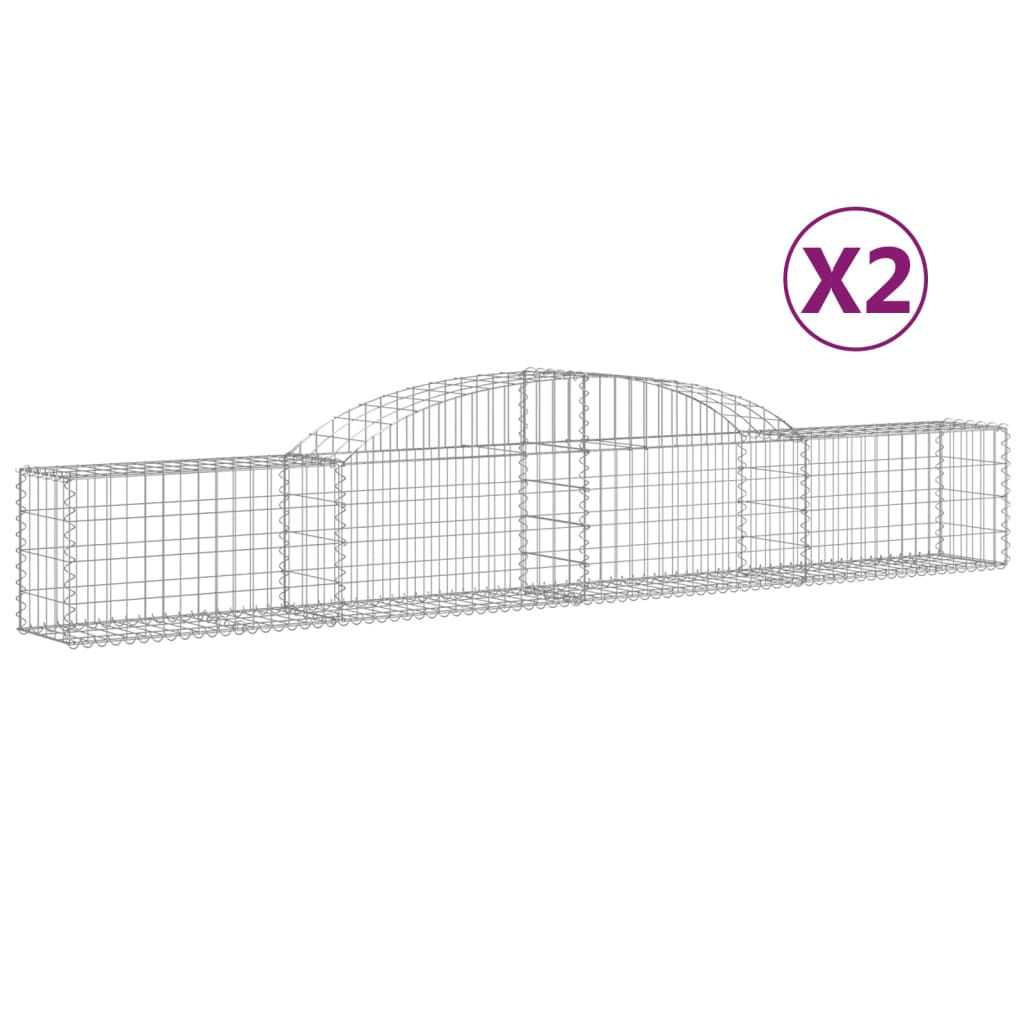 2 db íves horganyzott vas gabion kosár 300x30x40/60 cm (3146467)