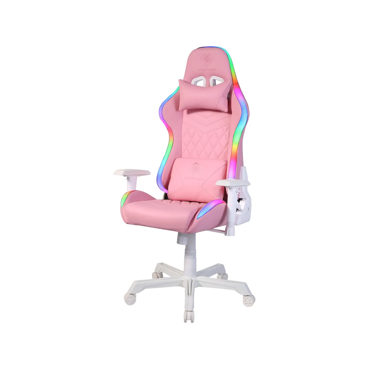 Deltaco GAM-080-P Műbőr RGB Gamer szék - Rózsaszín (GAM-080- P)