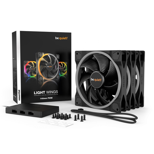 be quiet! Light Wings | 140mm PWM Triple Pack Computerkabinet Ventilator 14 cm Sort 1 stk