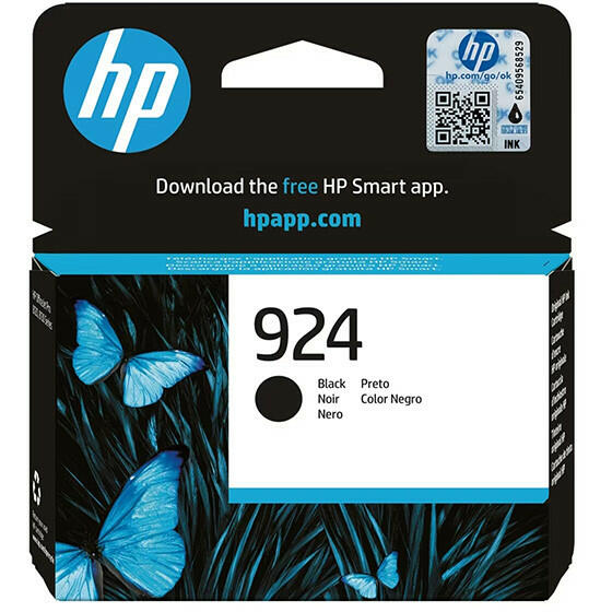 HP 924 Black Original Ink Cartridge blækpatron 1 stk Standard udbytte