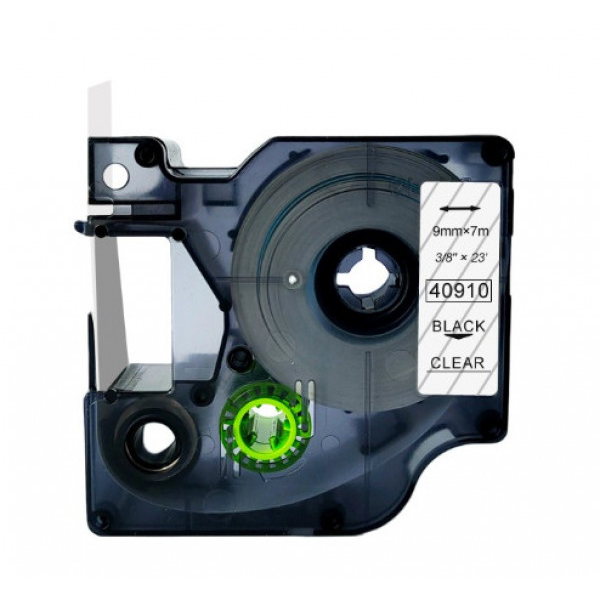 Utángyártott DYMO D1 40910 9mm x 7m átlátszó-fekete #S0720670 (40910FU) (40910FU)