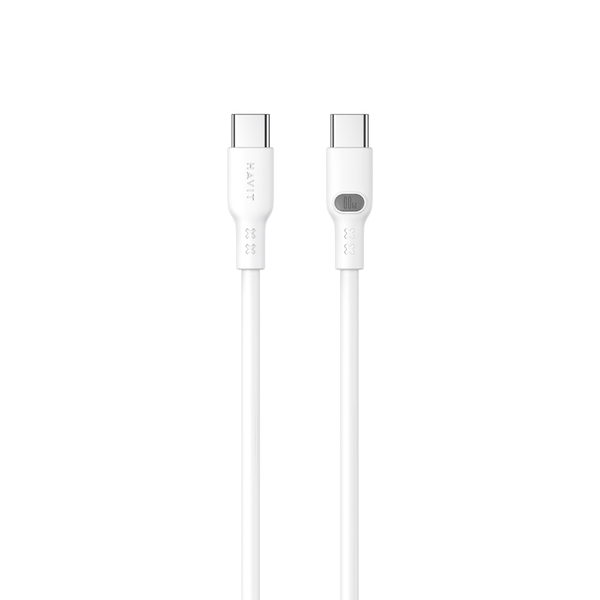 Havit CB6279 USB-C apa - USB-C apa Adat és töltőkábel 1m - Fehér