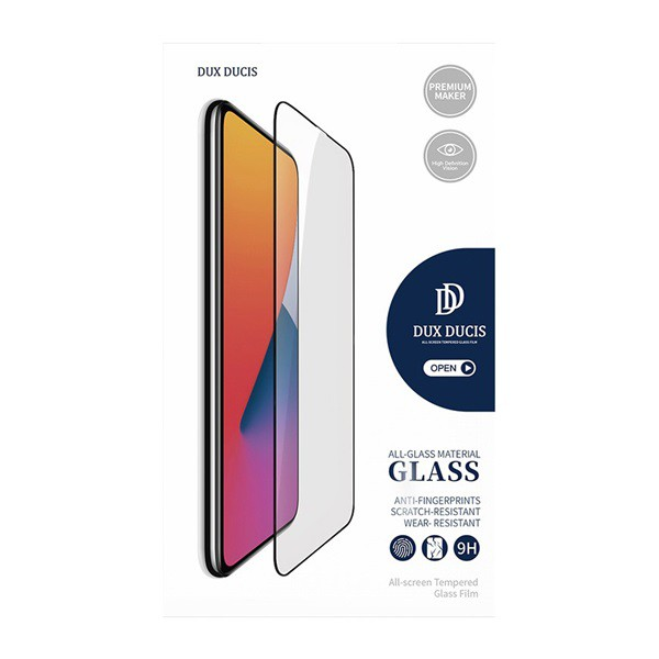 DUX DUCIS képernyővédő üveg (2.5D full glue, teljes felületén tapad, extra karcálló, 0.3mm, 9H) FEKETE [Xiaomi Redmi 10C]