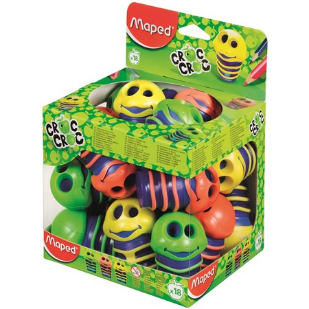 Maped Croc Croc kétlyukú hegyező display - Vegyes színek 18 db (501700)