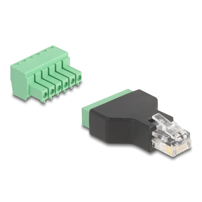 Delock RJ12 apa - Terminal Block Adapter 6 tűs 2-részes (66590) (66590)