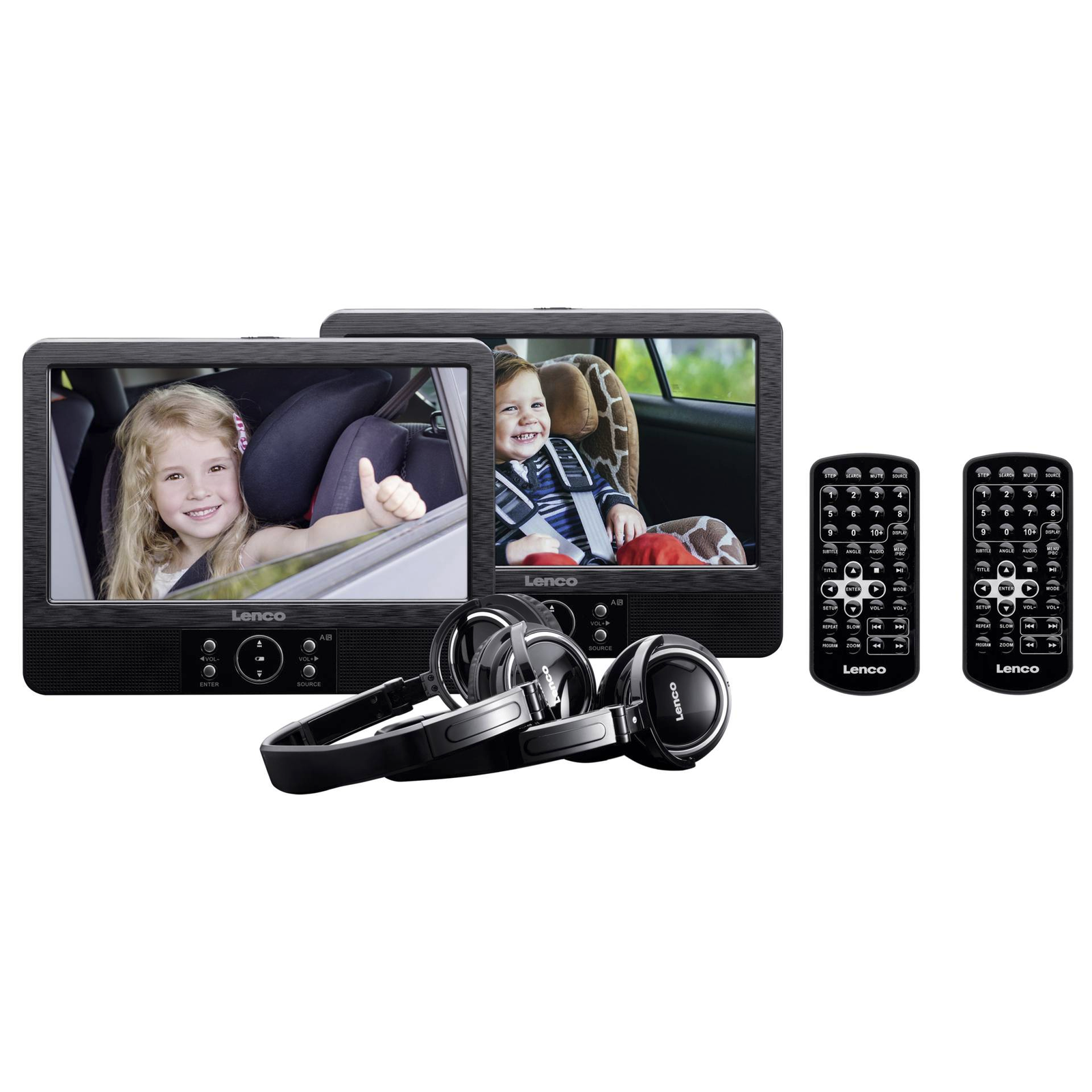 Lenco DVP-939 Autós Hordozható DVD lejátszó 2db készlet fülhallgatókkal (DVP939)