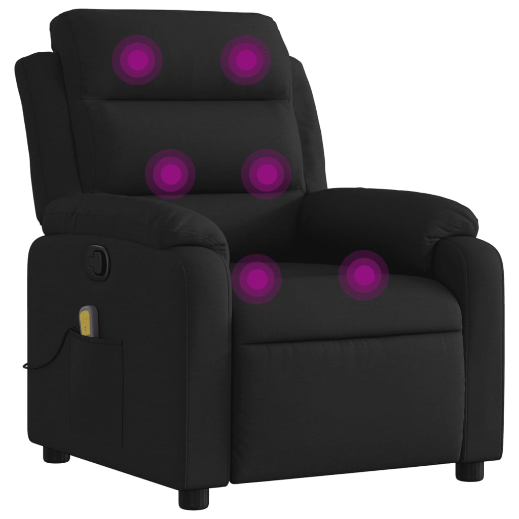 fekete szövet dönthető masszázsfotel (373476)