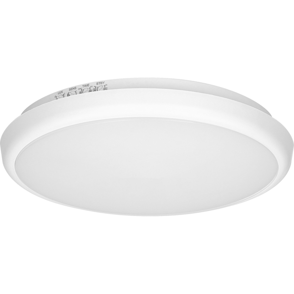 Lampa sufitowa Orno CERS LED 16W, plafon z mikrofalowym czujnikiem ruchu, 1300lm, IP65, 4000K, poliwęglan mleczny, biały, funkcja przyciemnienia