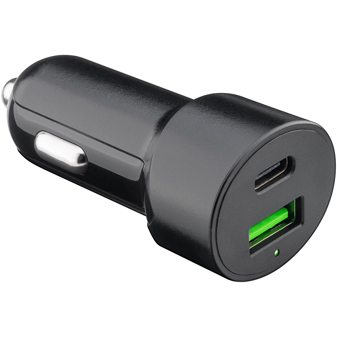 Goobay 39908 Autós USB-A / USB-C töltő - Fekete (48W) (39908)