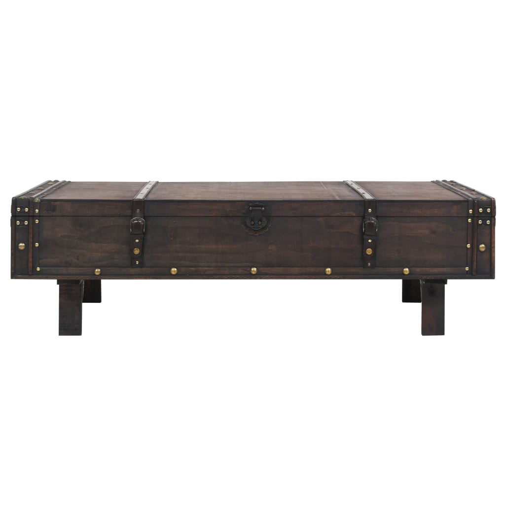 vintage stílusú tömör fa dohányzóasztal 120 x 55 x 35 cm (245802)