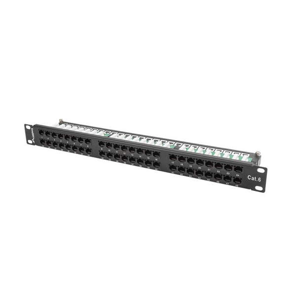 LANBERG 19" Patchpanel 1U 48-Port CAT.6 UTP schwarz