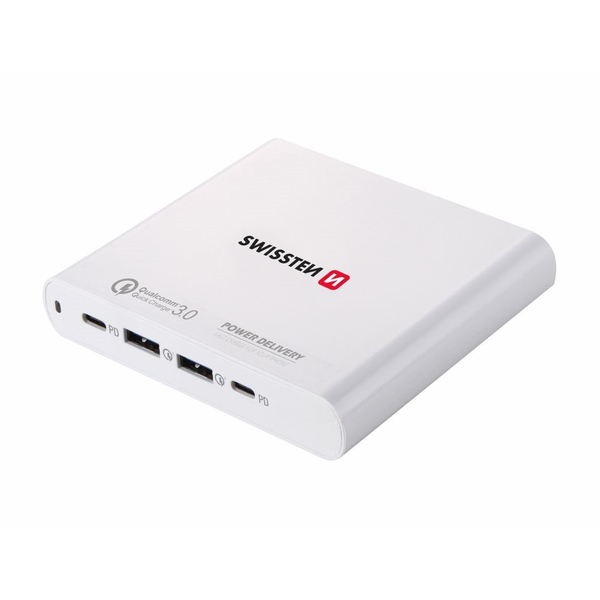 Swissten töltő laptop 87W-hoz 2xUSB 2xUSB-C