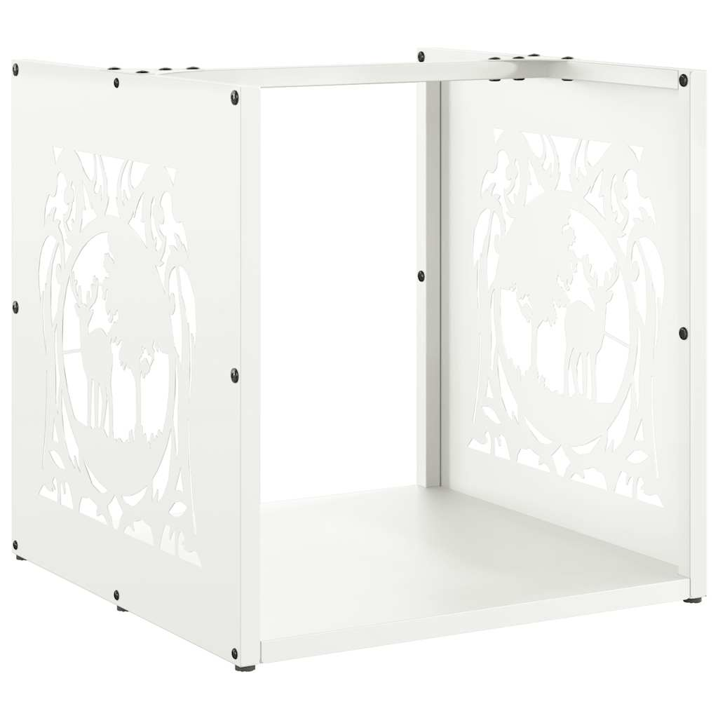 fehér hidegen hengerelt acél tűzifatároló 40x40x40 cm (864250)