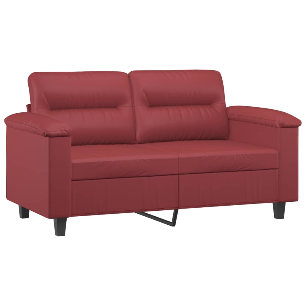 2 személyes bordó műbőr kanapé 120 cm (359581)