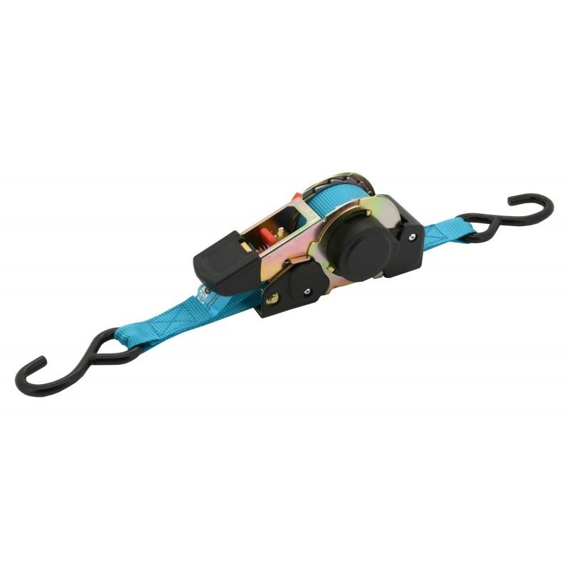 COMPASS Feszítópánt racsnival és horgokkal, öncsévélő, 320 daN 3,5 m TÜV BLUE WAY (8591686022612)