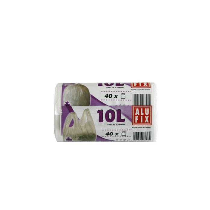 AluFix Köthető füles szemeteszsák 10 l (40 db / tekercs) - Fehér (MS1040GRUNI)