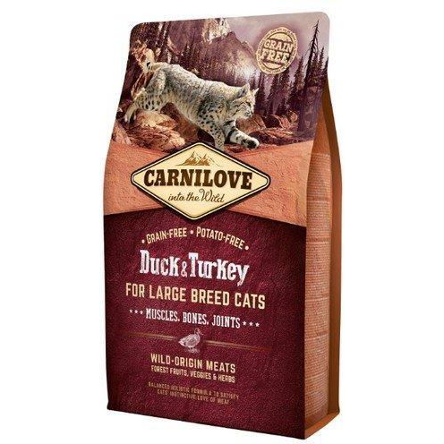Carnilove Cat Duck & Turkey Large Breed – Muscles, Bones, Joints Kacsa és Pulyka Hússal 6kg (VAT006129)