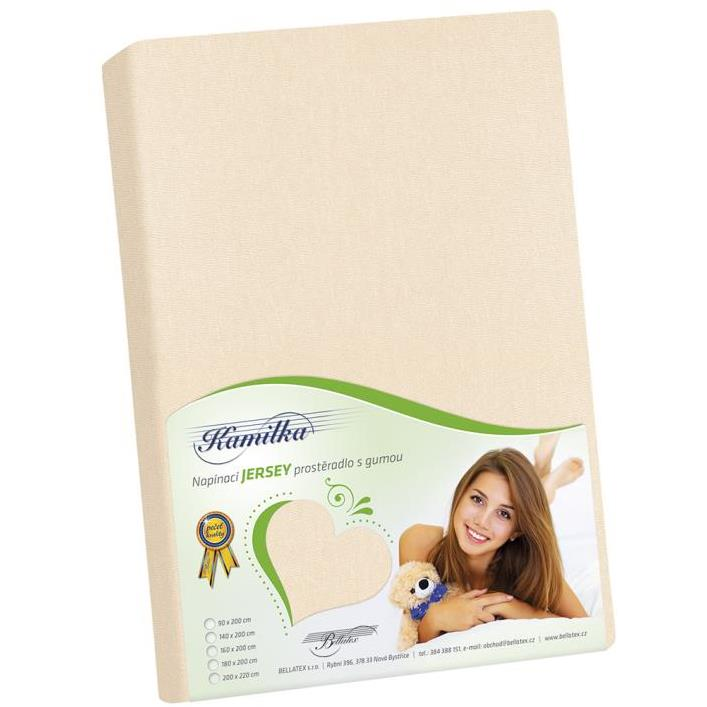 Bellatex J6 Jersey lepedő, 160×200 cm, krémszín (10007)