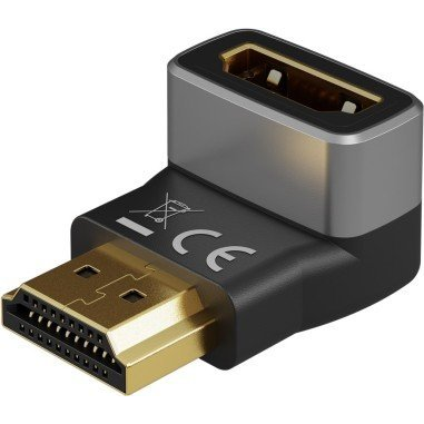 Adapter AV Goobay Adapter HDMI™ kątowy 270° pionowy, 8K @ 60 Hz, pozłacany
