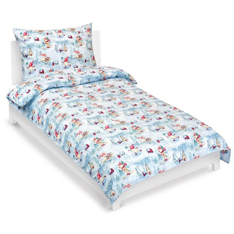 BELLATEX Linen cotton 90/CH01 Elf on skates 140 × 200, 70 × 90 cm (12161)