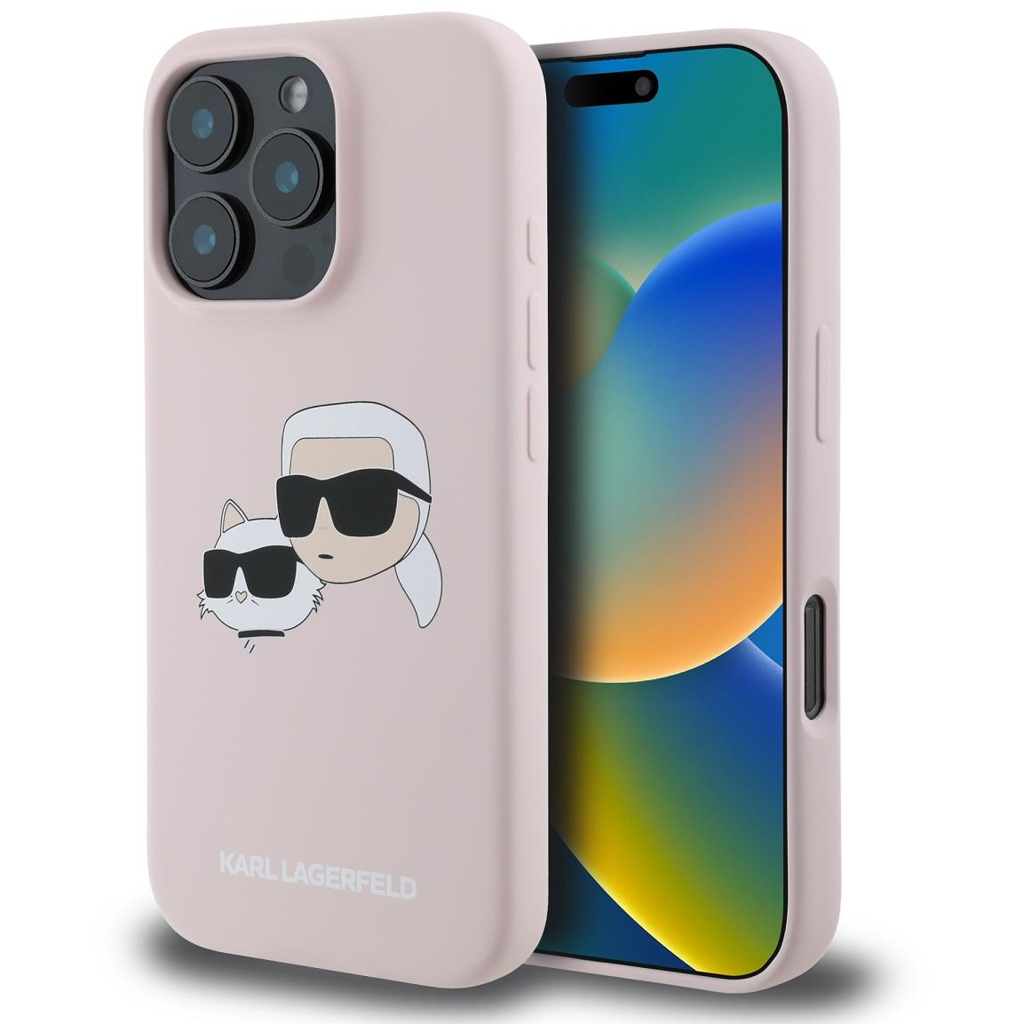 Karl Lagerfeld Liquid Silicone Double Heads MagSafe iPhone 16 Pro Pink tok (KLHMP16LSKCHPPLP)