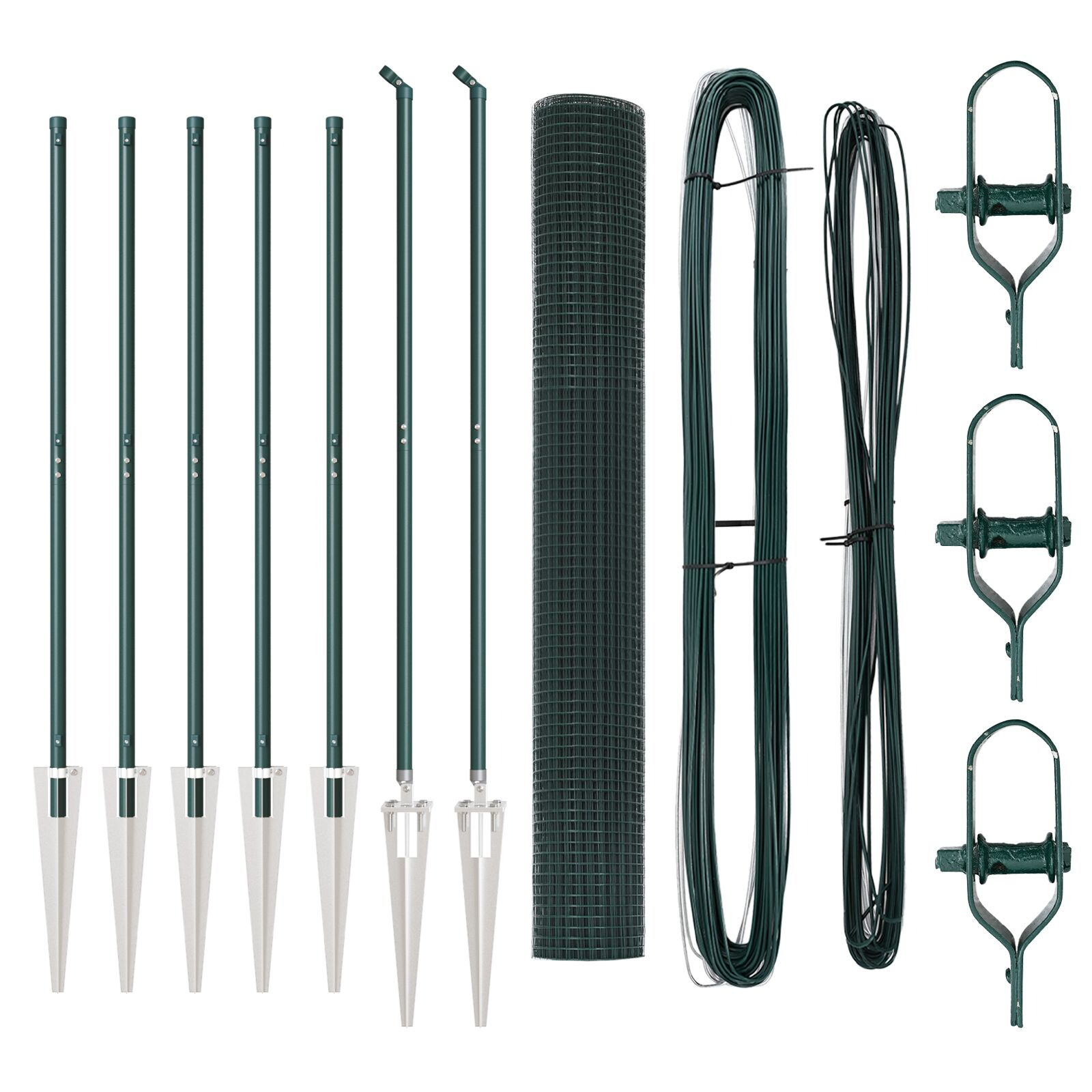 Hegesztett drótkerítés 7 tüskés poszttal Zöld 1.4x10 m Acél (3352053)