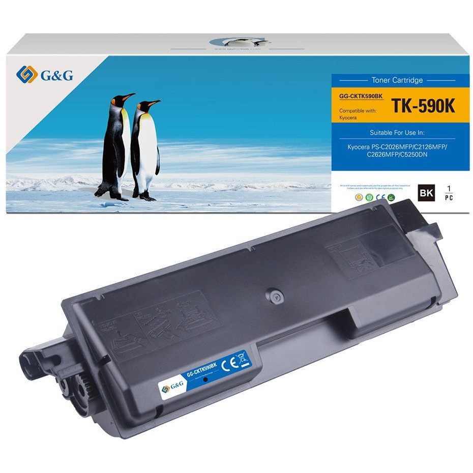 Съвместима мастилена касета G&G NT-CKTK590BK за Kyocera TK-590BK, черна