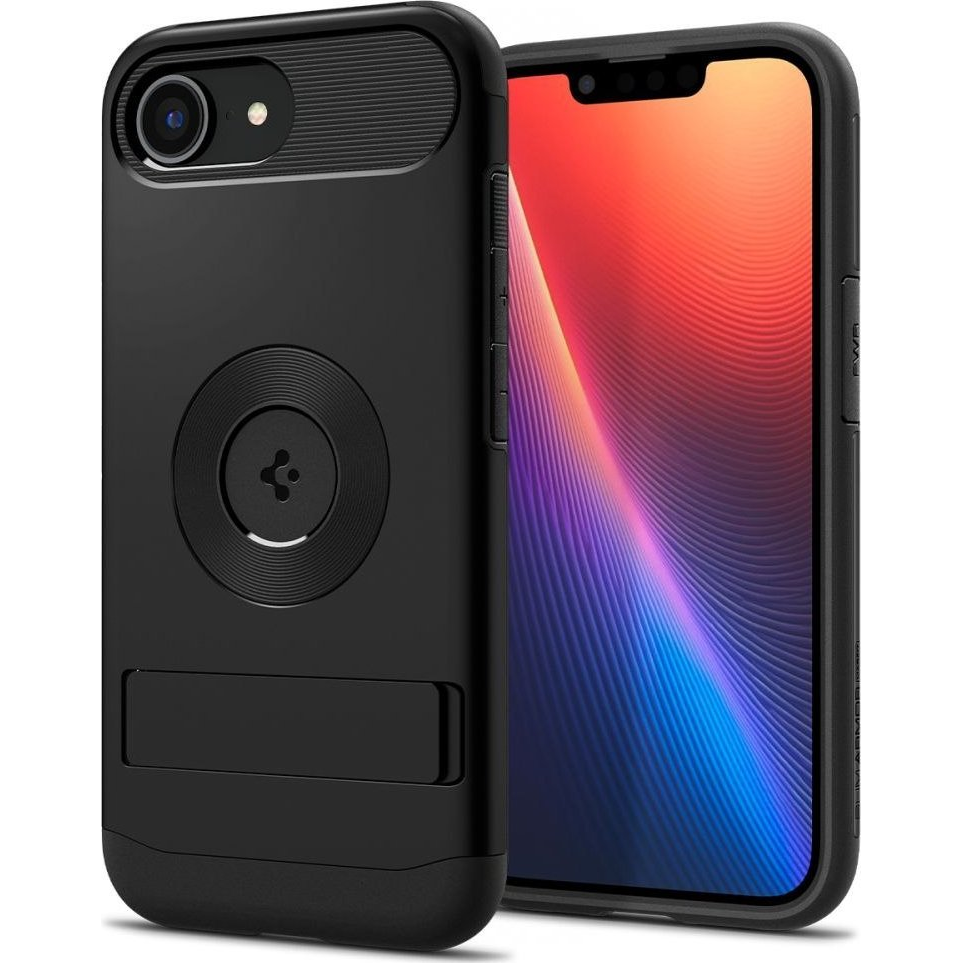 iPhone 16e Spigen Slim Armor Mag Szilikon Telefonvédő Műanyag Hátlap, Magsafe, Fekete (8809971239592)