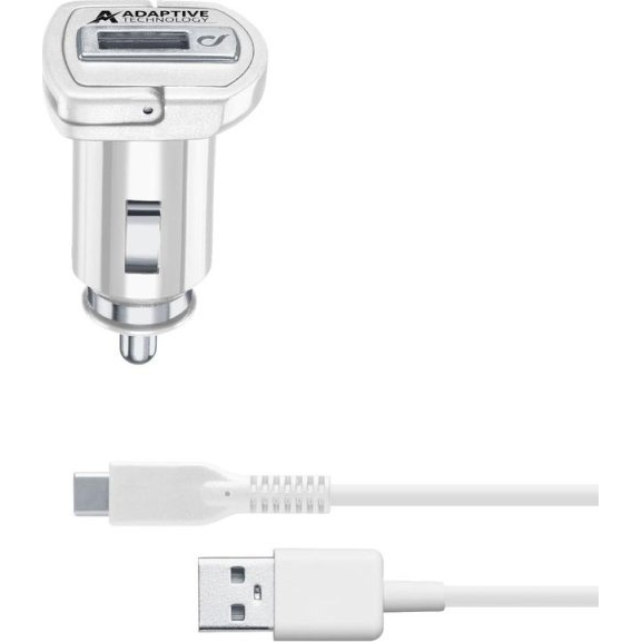 Cellularline Set car charger and USB-C cable adaptive charging 15W White (CBRSMKIT15WTYCW)