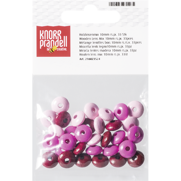 Knorr Prandell ovális 33 darabos pink fa gyöngy csomag (216023524)