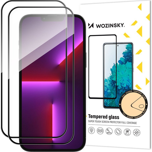  Wozinsky 2 szt. szkło hartowane na cały ekran z ramką Case Friendly Wozinsky Full Glue iPhone 15 Plus - czarne