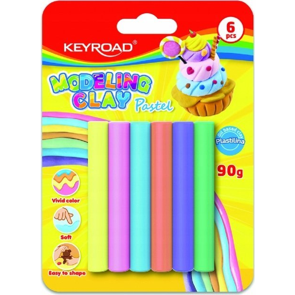 Keyroad Gyurmakészlet 90 g 6 db/bliszter  Pastel pasztell színek (KR972235)