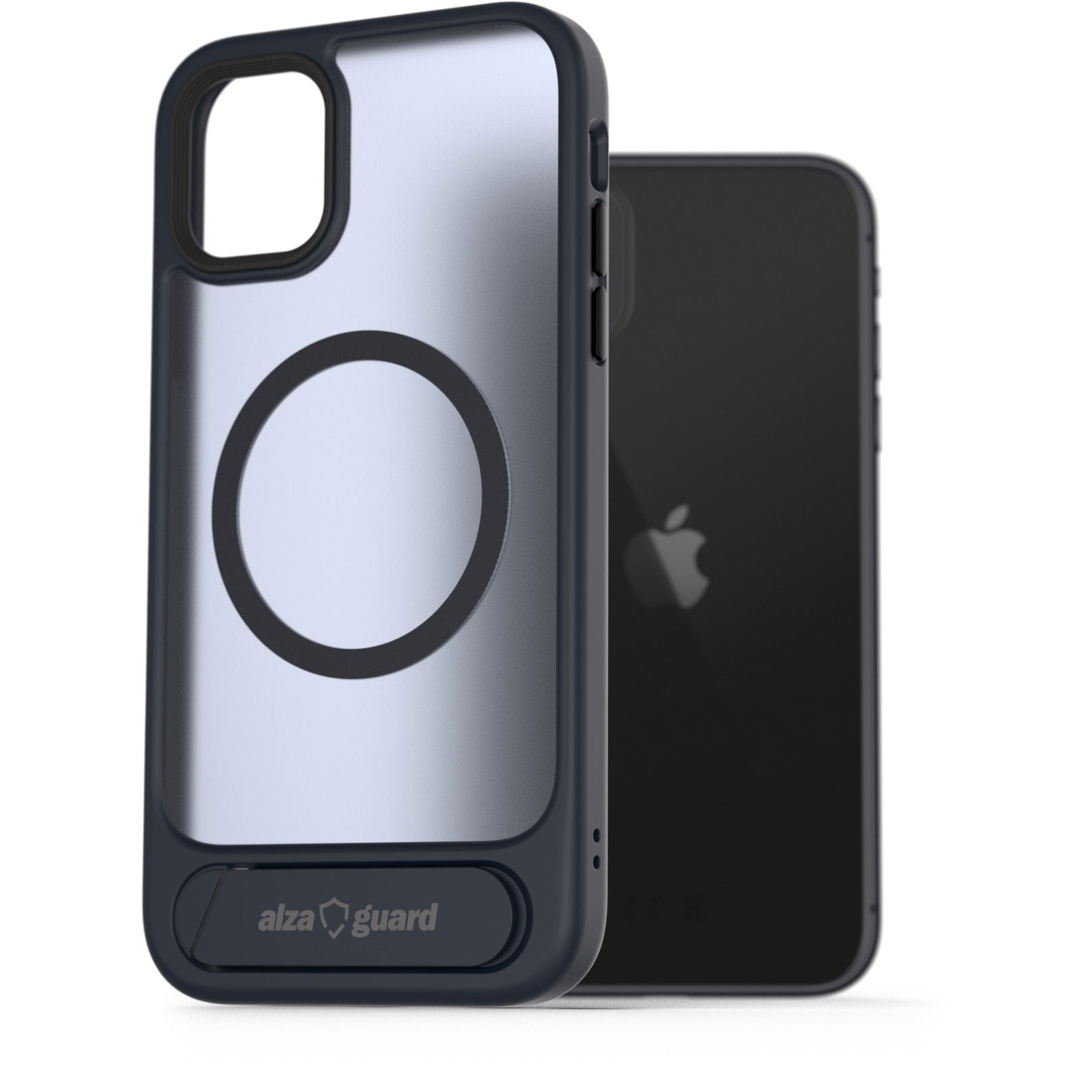 AlzaGuard Matte Case with Stand Compatible with MagSafe for iPhone 11 sötétkék tok (AGD-PCH00011D)