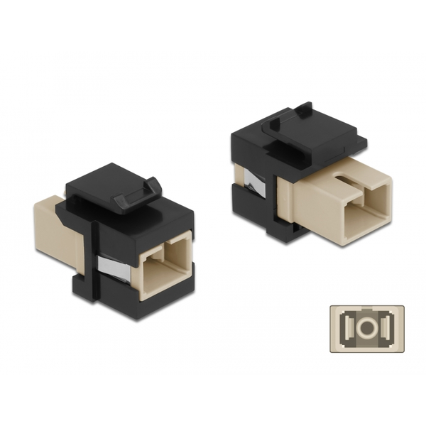 Keystone Modul SC Simplex Buchse zu SC Simplex Buchse beige / schwarz