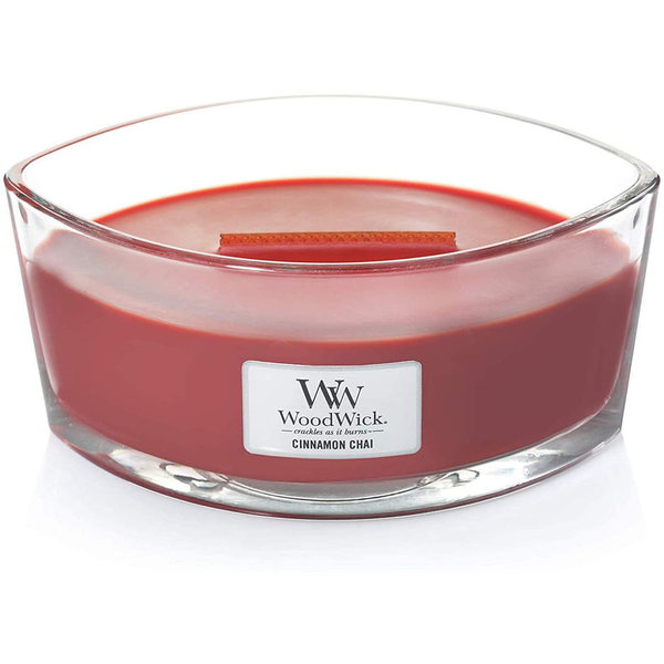 Ароматна свещ WoodWick Cinnamon Chai, Елипса, 453.6 г