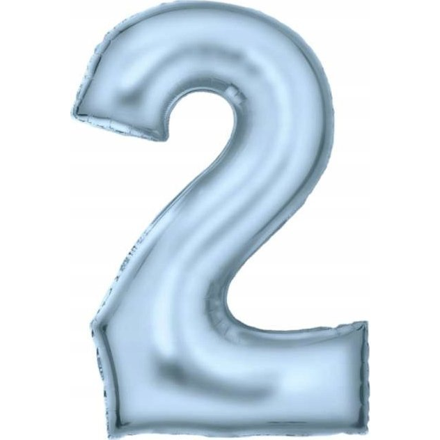 Lustre Szám Fólia Lufi - 2-es, 86 cm, Világoskék (9917334)