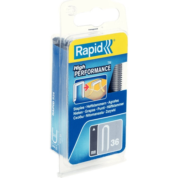 Tűzőgép kapocs, Rapid 36, kábelrögzítő, 36-os kapocs, 12 x 7,7 x 1,3 mm, maximum 6 mm átmérőjű kábelekhez, 864 db