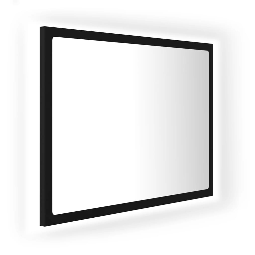 fekete akril LED-es fürdőszobai tükör 60x8,5x37 cm (804917)