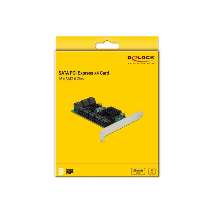Delock 16 portos SATA PCI Express x4 kártya (90073) (del90073)