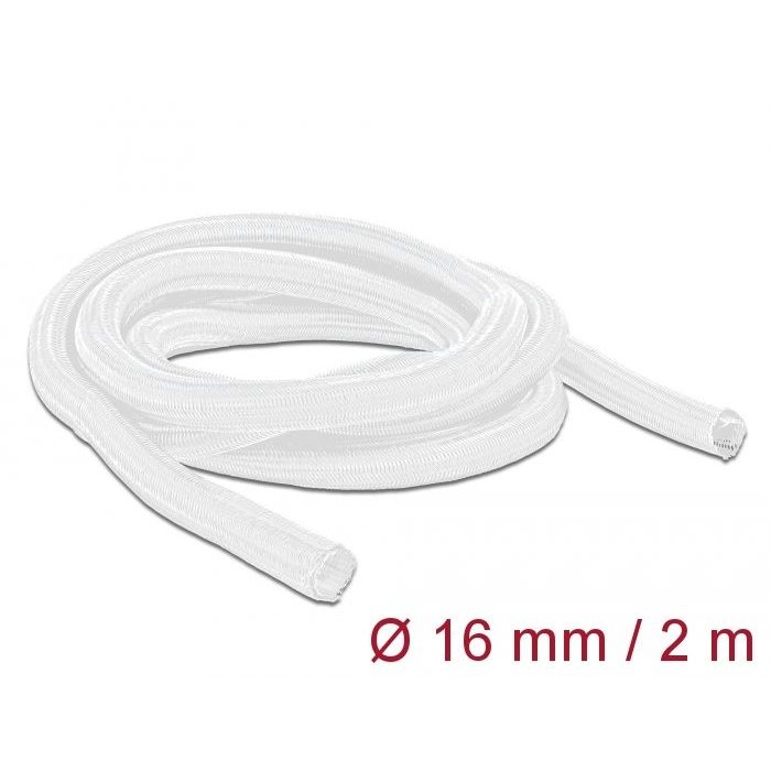 Delock fonott kábelharisnya önzáródó 2m x 16mm fehér (20699) (delock20699)