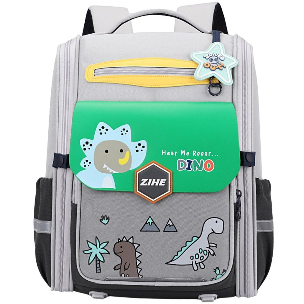 Iskolai Hátizsák Dinoszauruszokkal Mellkaspánt Szürke Zöld 21 L 39cm  22008 (22008)