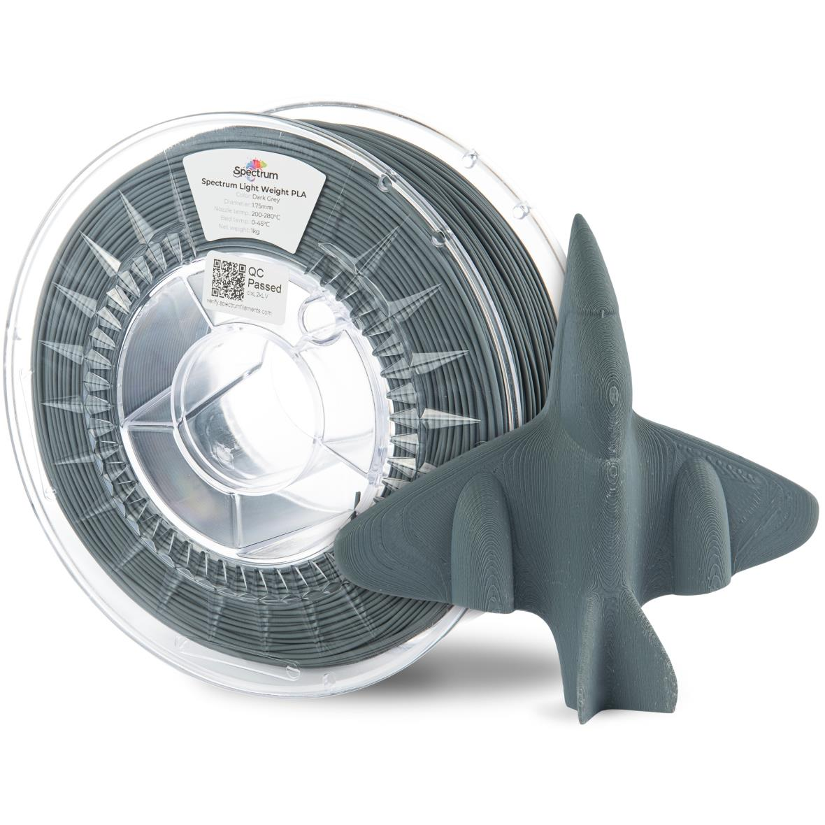 Spectrum Light Weight PLA 1,75 mm, Dark Grey, 1 kg (81001)