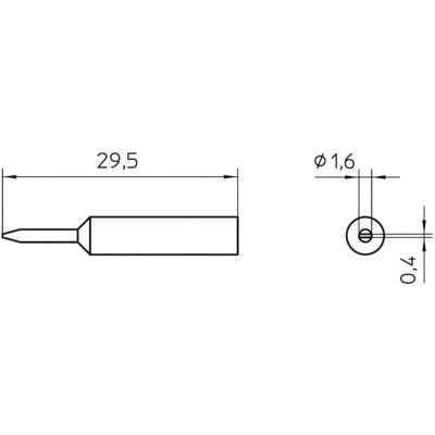 Pákahegy WXP 65-höz, véső, 1,6 mm, Weller XNT 6 (T0054485699)